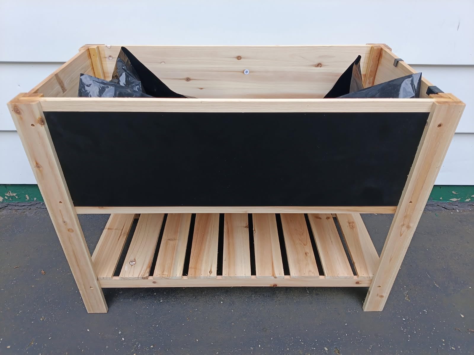 Wooden Elevated Kids Planter Box, Children Gardening Raised Bed with Chalkboard, Storage Shelf, Outdoor Plant Beds To Grow Vegetables Tall for Kids, Parent-Child Planting Boxes customer photo 1