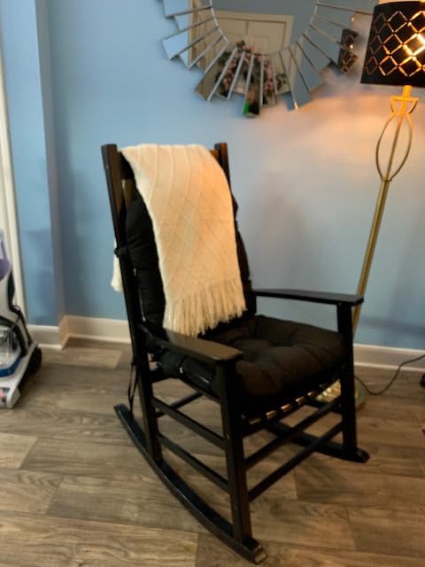 Shine Company Vermont Rocking Chair, Classic Oak | Acacia Wood, Weather-Resistant Finish, Ergonomic Design, High Back, Ideal for Indoor, Outdoor, Porches, and Patios customer photo 1