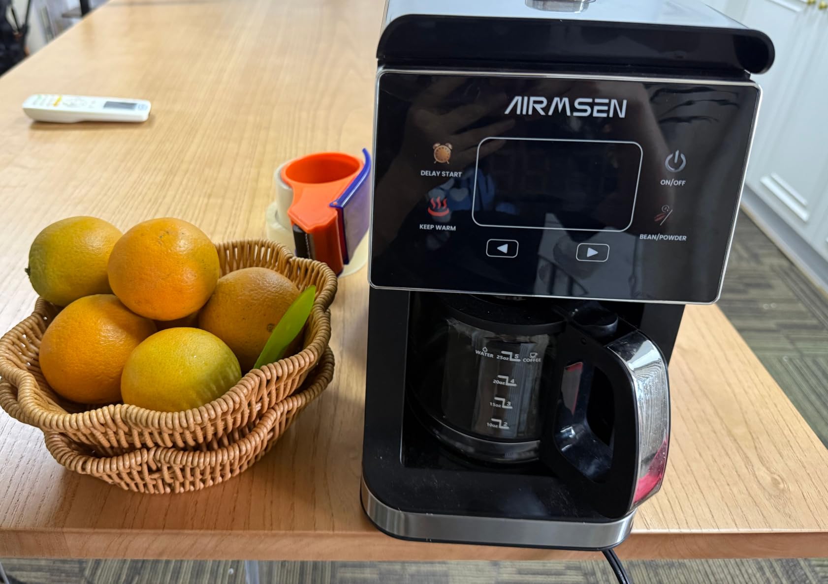 AIRMSEN Coffee Maker with Grinder, 5-Cup Grind and Brew, Programmable customer photo 1