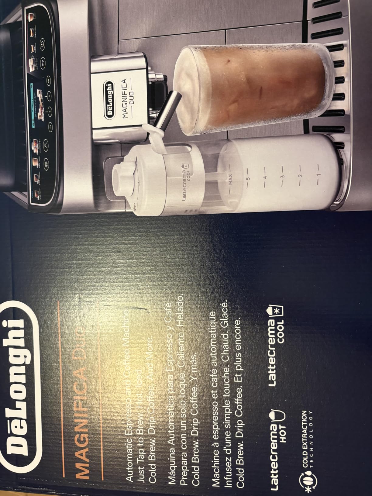 De'Longhi Magnifica Duo Automatic Espresso Machine, Milk Frother, Silver | #1 Worldwide Espresso Machine Maker, 20 One-Touch Recipes, Hot & Cold Milk Frother, Built-In Grinder, Touchscreen Display customer photo 2