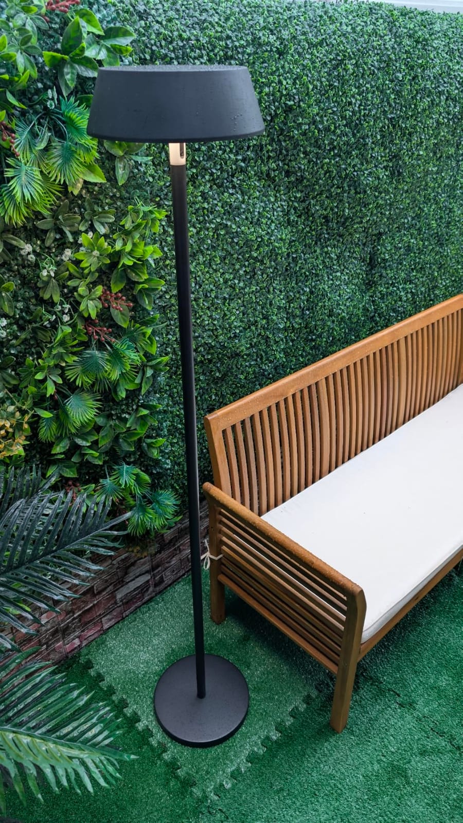 Solar Floor Lamp Outdoor, Waterproof Rechargeable Cordless Light for Patio | Solar & USB Charging, 3 Light Modes (2700K Warm White / 4000K / 5000K), 4 Standing Heights, For Deck, Garden, Walkway, 600LM customer photo 1