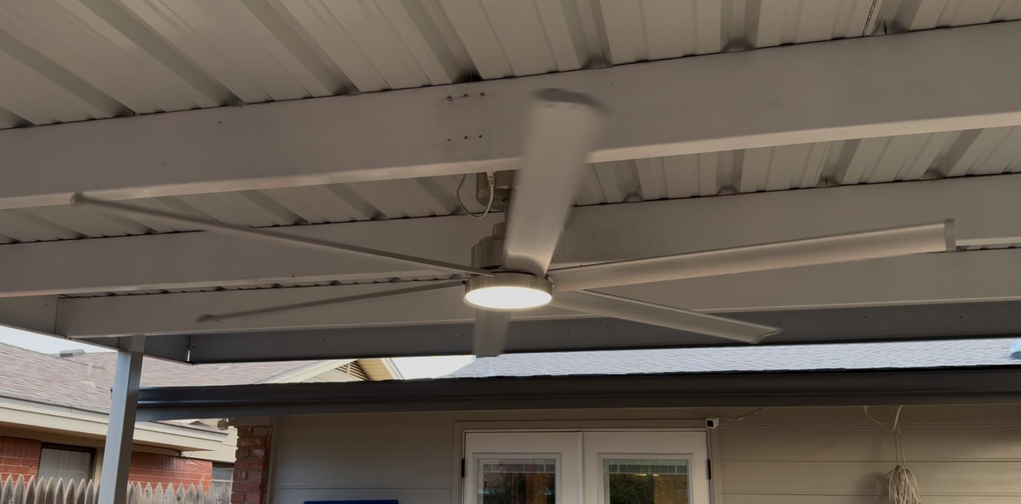 65 Inch IP64 Smart Aluminum Ceiling Fan with Light, Alexa voice control | Durable PC Light Cover, 6 Metal Black Blades and Up to 9110 High CFM Airflow, DC Motor for Outdoor Covered Patios Ceiling customer photo 1