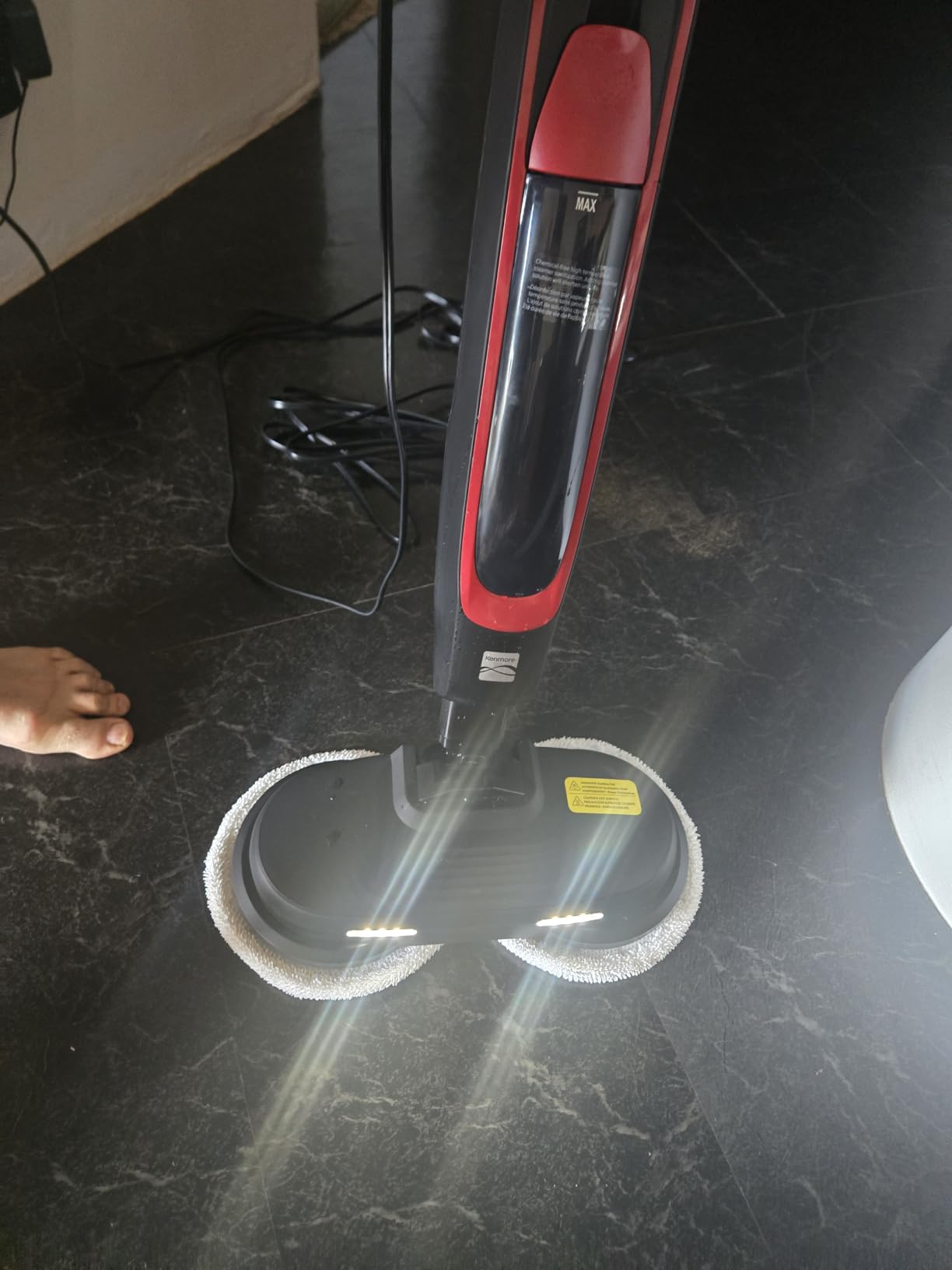 Kenmore S300 Series Corded Steam Spin Mop for Scrubbing and Sanitizing | 2 Modes, XL Water Tank, Swivel Steering, LED Headlights, Powerful Steam Cleaner for Floor Cleaning, Hardwood, Tile - SM2070 customer photo 1
