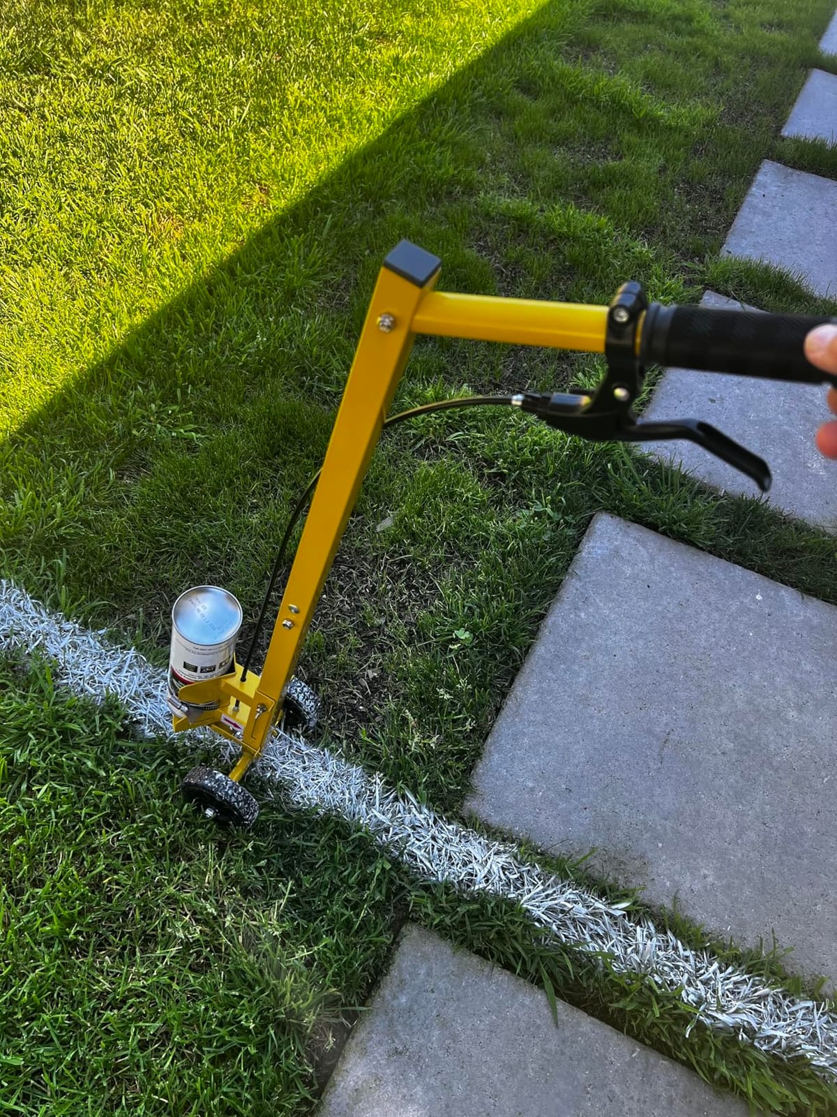 Striping Line Painting Wand, Industrial Two-Wheel Striping Spray Paint Wand for Line Paint Stripe Ground, Compatible with Inverted Striping Paint, Yellow(T-Tip Nozzle) customer photo 2