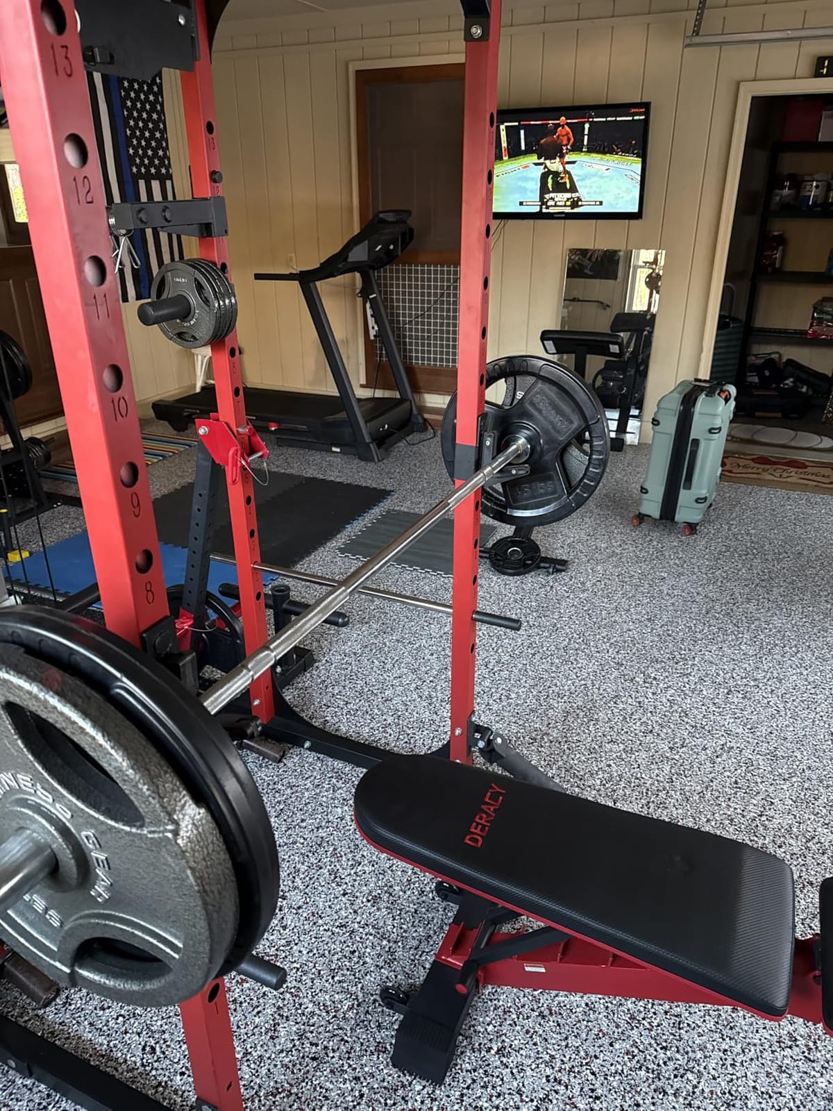 Mikolo F4 2.0 Power Cage with Dual-Track Smooth Pulley System, 1200LBS Power Rack with Leg Hold-Down for Heavy LAT Pulldowns customer photo 1
