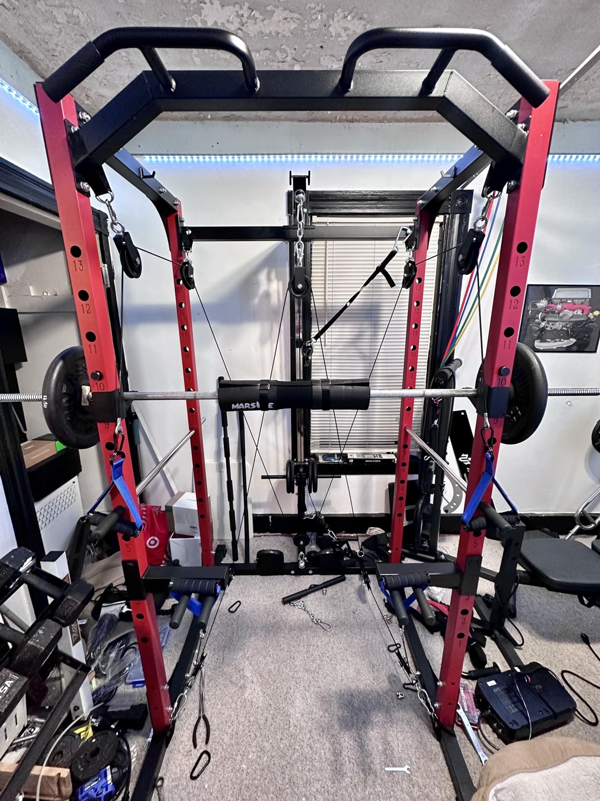 Mikolo F4 2.0 Power Cage with Dual-Track Smooth Pulley System, 1200LBS Power Rack with Leg Hold-Down for Heavy LAT Pulldowns customer photo 2