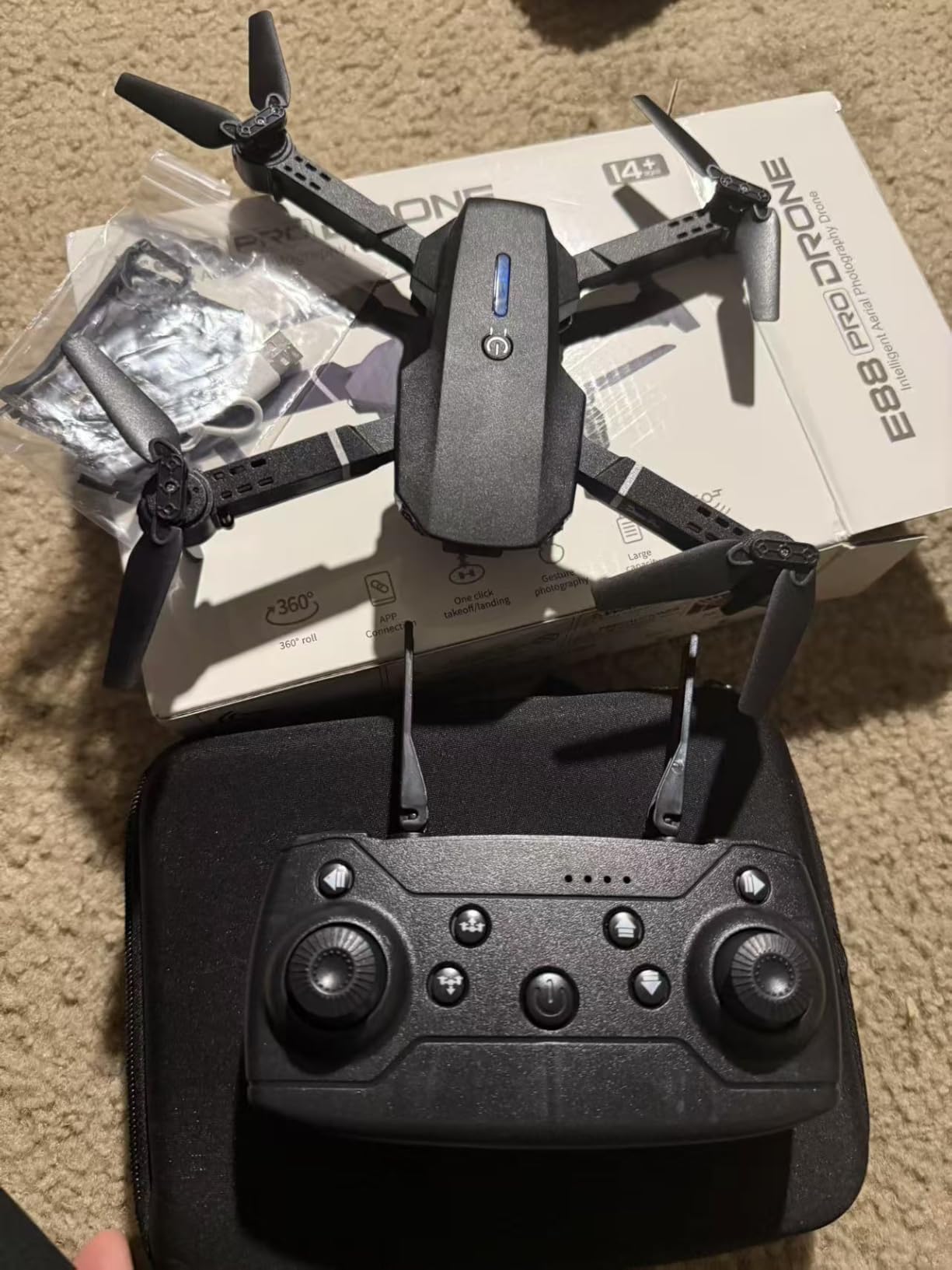 MSMV 4K HD Camera Drones, Wireless RC Toys for Boys Girls, Black | Small Drone with Emergency Stop, One Button Return, Stable Altitude Hold, APP Control, 360° Flips, 2 Batteries & Carrying Case customer photo 1