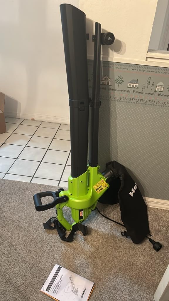 3-in-1 Leaf Vacuum Mulcher, 450 CFM Corded Blower | Delivering 158 MPH, this orange tool with a 40L bag easily blows, vacuums, and mulches leaves for fast lawn & yard cleanup customer photo 2