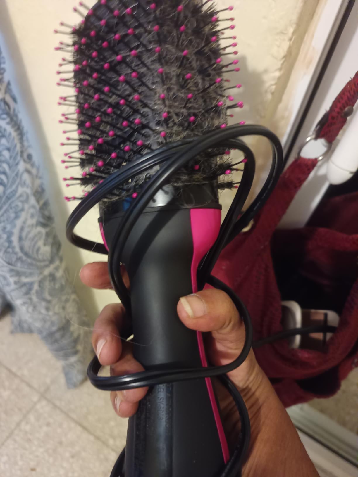 Dual Voltage Hair Dryer Brush for European Travel, 120V - 240V One Step Hair Dryer and Styler Volumizer, Professional Blow Dryer Brush with Negative Ion Anti-frizz for Drying, Straightening, Salon customer photo 2