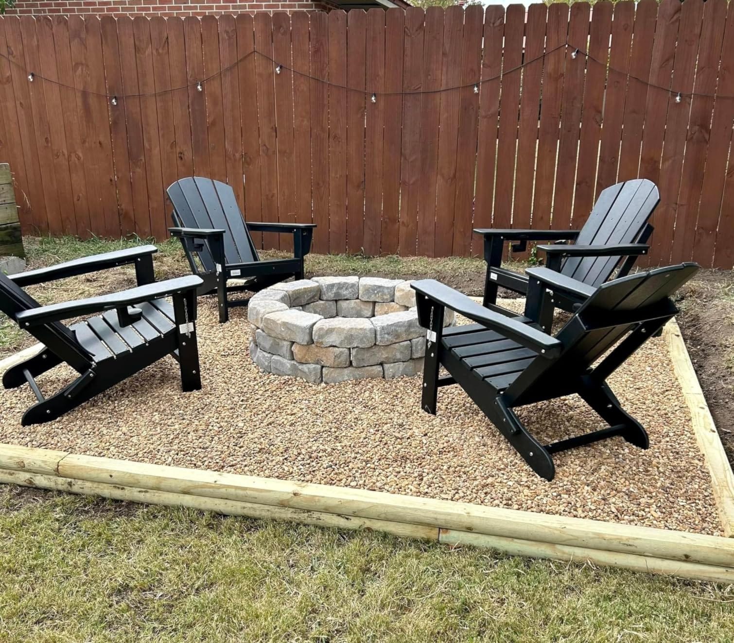 Mdeam HDPE Folding Adirondack Chairs Set of 2, 3-Position 400 lbs, Navy customer photo 1