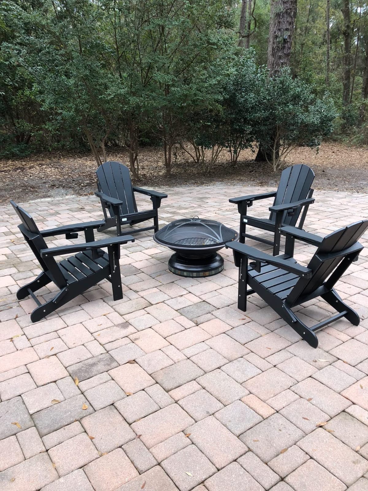 Mdeam HDPE Folding Adirondack Chairs Set of 2, 3-Position 400 lbs, Navy customer photo 2
