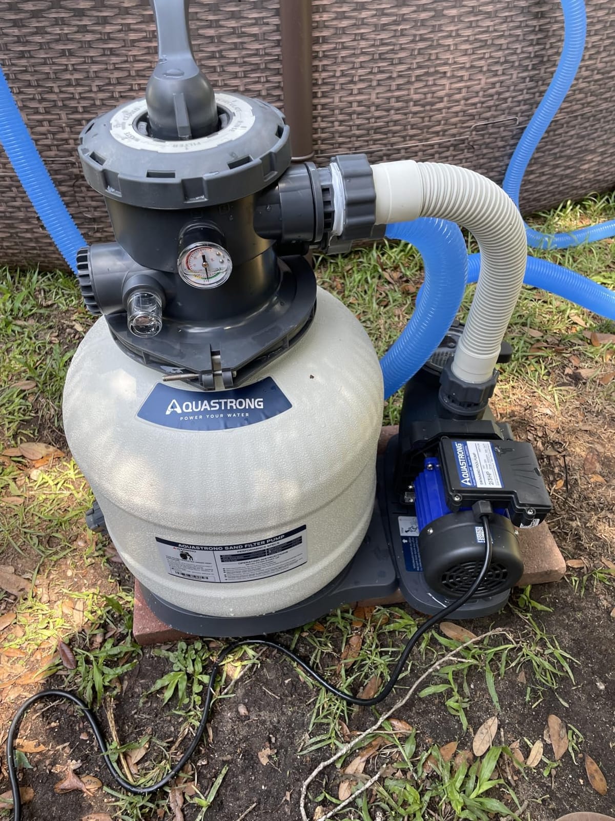 AQUASTRONG Sand Filter Pump for Above Ground Pool with Timer, 3/4 HP Pool Pumps Above Ground 3800 GPH for Pools up to 14000GAL, 12in Pool Filter with 6-Way Valve, Improved Circulation & Filtration customer photo 1