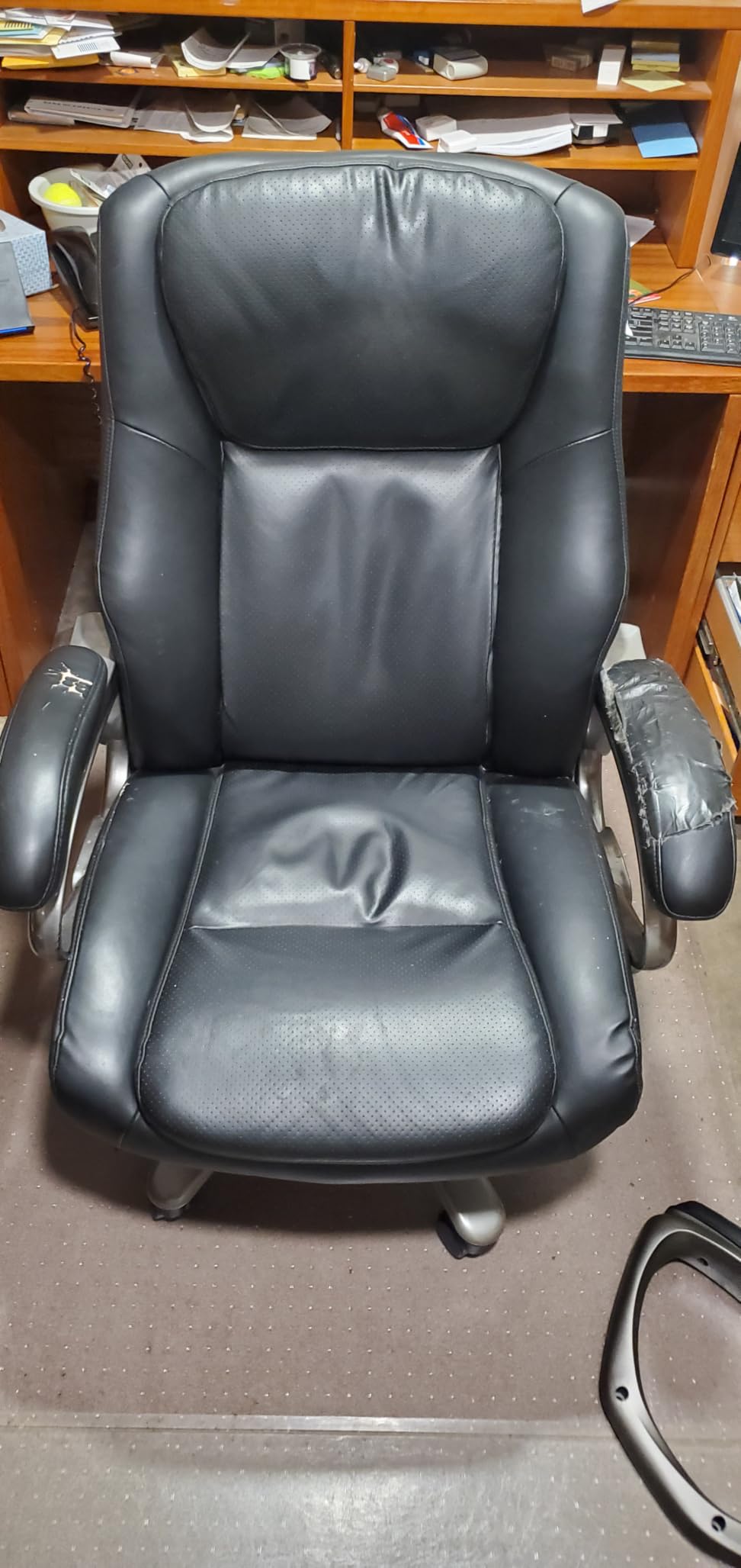 MALOL Leather Office Chair with Removable Arms, Brown | Modern Comfortable Desk Chair with Wheels, Adjustable Ergonomic Computer Office Chairs for Desk with Lumbar Support customer photo 1