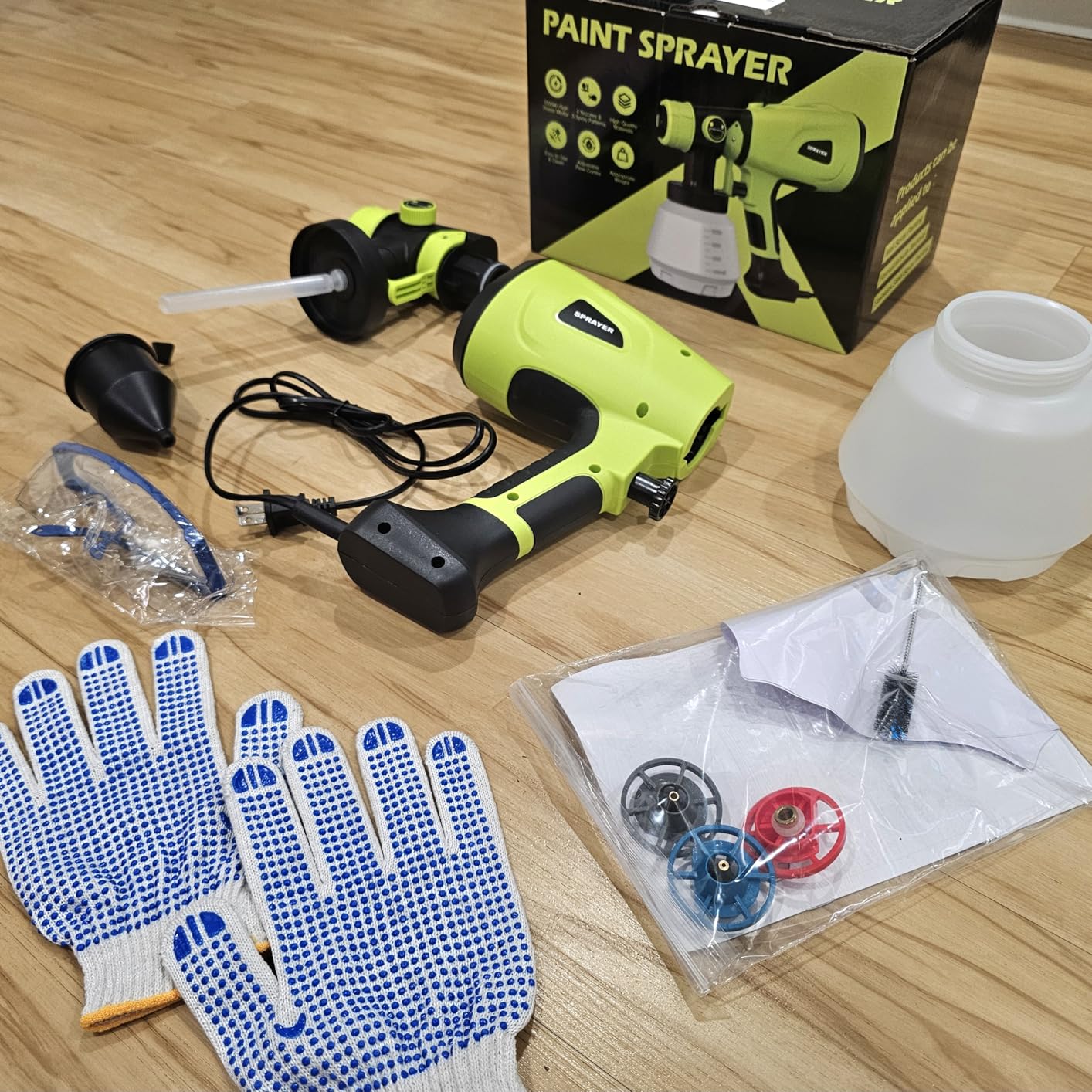 1000W High Power Paint Sprayer - HVLP Electric Spray Paint Gun with 4 Copper Nozzles & 3 Patterns, Large Capacity Power Painter for Furniture, Cabinets, Fence & House Painting Blue customer photo 2