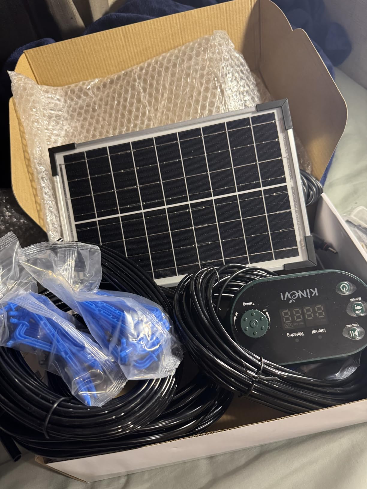Solar Drip Irrigation System, Auto Plant Waterer for 30 Pots | 8W Solar Powered DIY Watering Device with 22 Timer Modes, HD LED Display, Anti-Siphon, Outdoor Garden Greenhouse customer photo 1