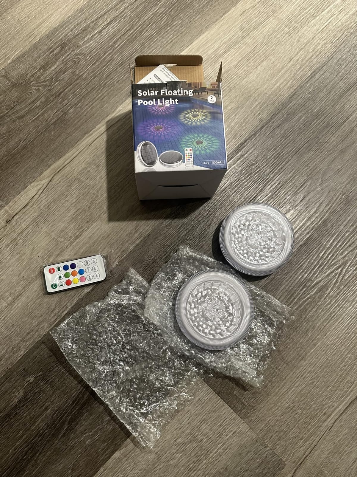 Solar Powered Floating Pool Lights(2 Pack), Pool Lights That Float with Remote Control, 12 Lighting, Timing Mode, IP67 Waterproof for Inground/Above Ground Pool, Pool Party, Bathroom, Bathtub, Garden customer photo 1