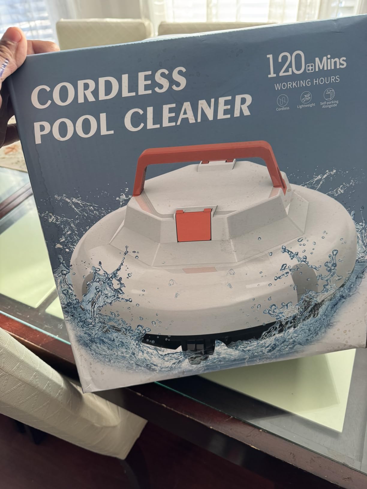 2026 Cordless Robotic Pool Cleaner - 120 Mins Automatic Pool Vacuum for Above Ground Pool & In - Ground Flat Pools up to 1000 Sq.Ft, Robot Pool Cleaner with Self - Parking Tech customer photo 2