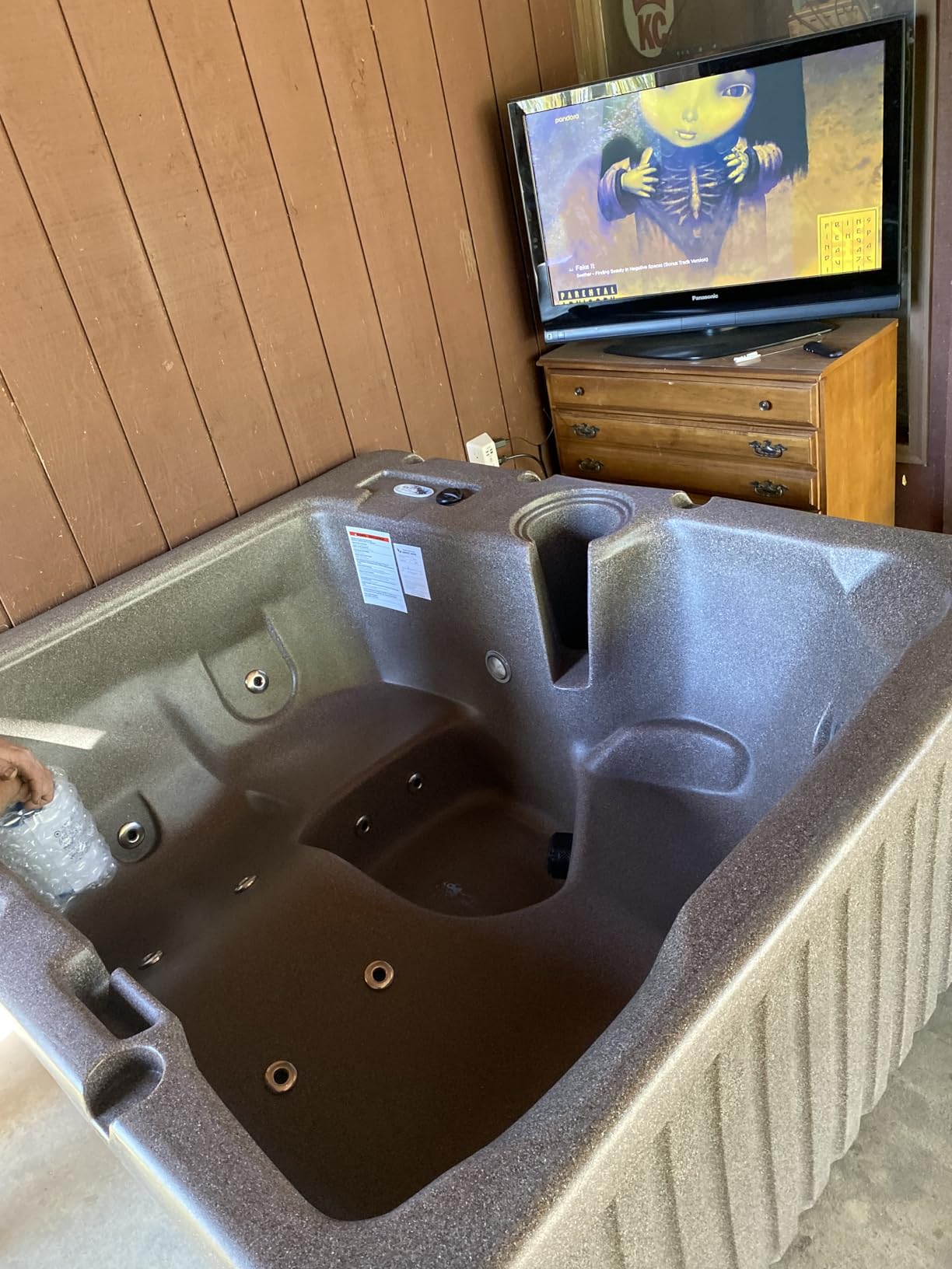 Aqualife Current/Nautical 4-5 Adult Outdoor Hot Tub, Uses Standard Outlet, Hydrotherapy Jets, Underwater Led Lighting, Cover Included, Granite customer photo 1