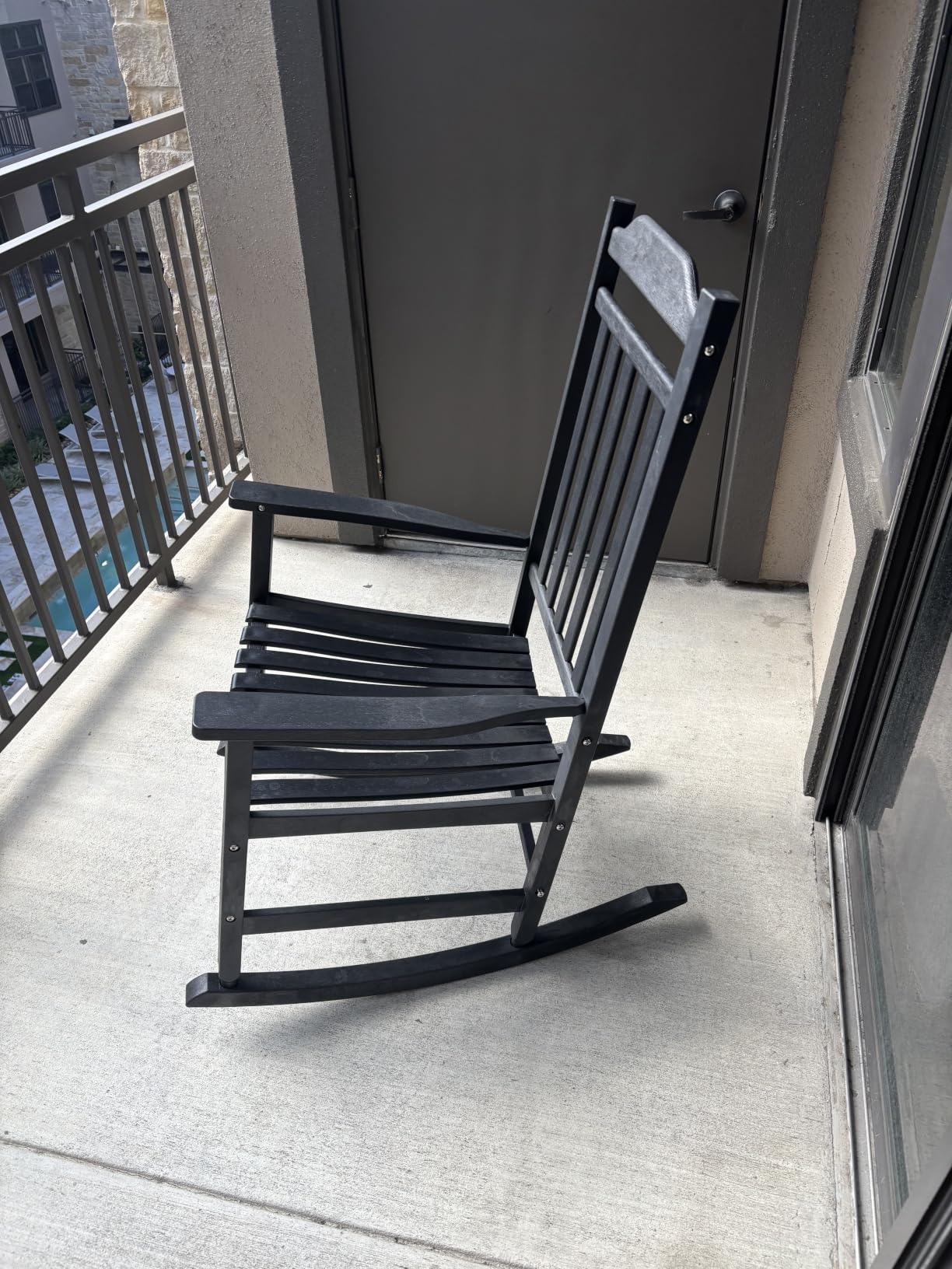 Outdoor Rocking Chair, Oversized Resin Outdoor Rocking Chair | Weather Resistant Poly Resin, Oversized High Back Design, 380 lbs Capacity, Smooth Rocking, Indoor & Outdoor Use customer photo 1
