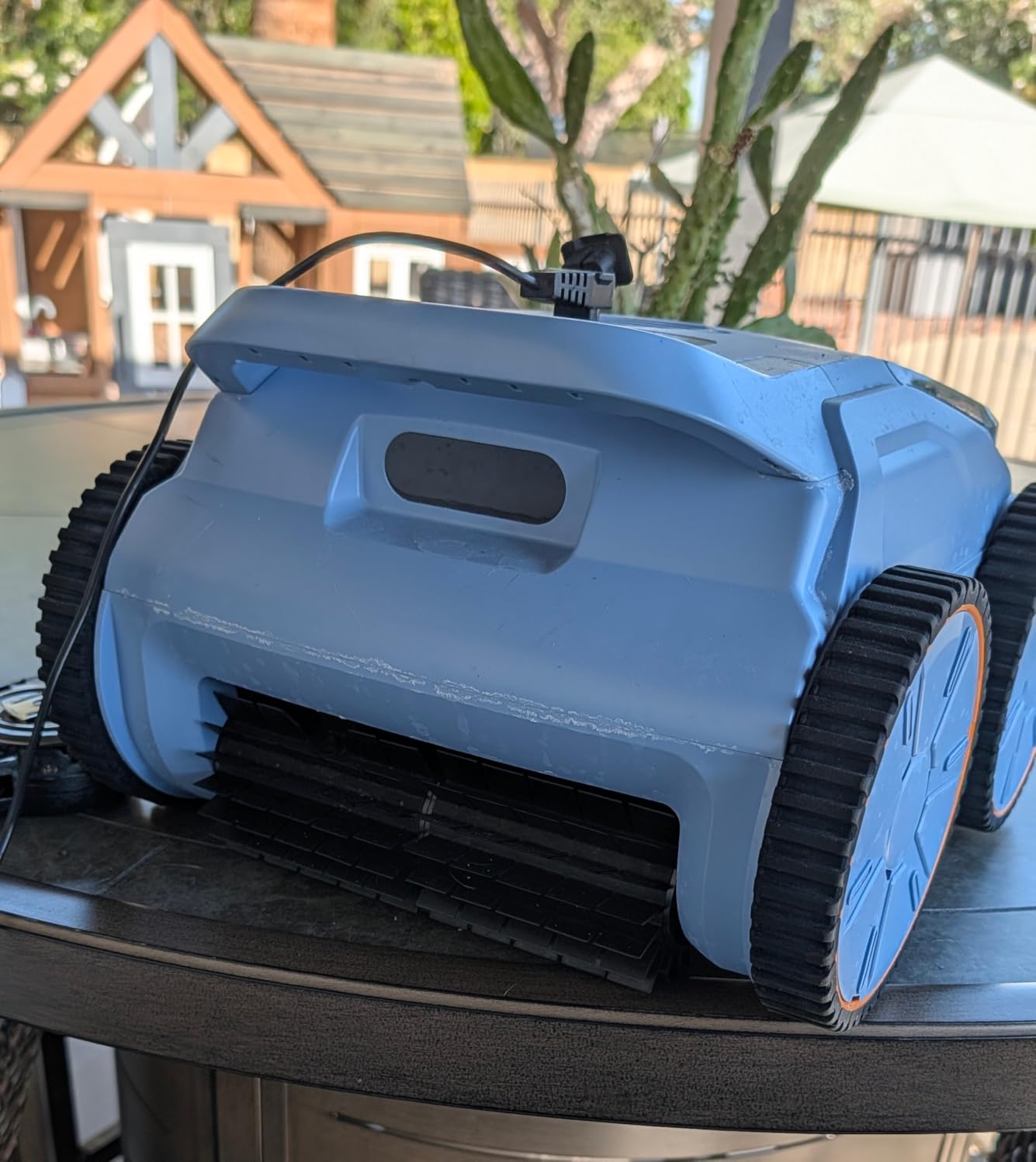 SAT20 Cordless Robotic Pool Cleaner 180 Mins Runtime Auto Vacuum Up to 2000 Sq.ft for Above Ground Pools IPX8 Waterproof LED Indicator Cleans Floor & Wall Not for Sharp Steps or Raised Drains customer photo 2