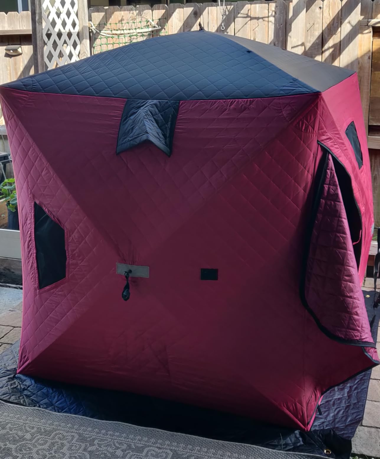 Aoxun Ice Fishing Tent Pop Up Insulated Shelter Portable Shanty customer photo 2