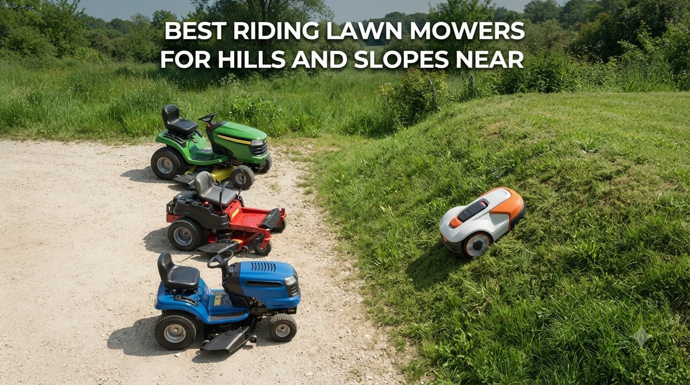 best riding lawn mowers for hills and slopes near