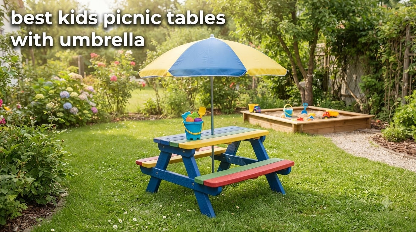 best kids picnic tables with umbrella
