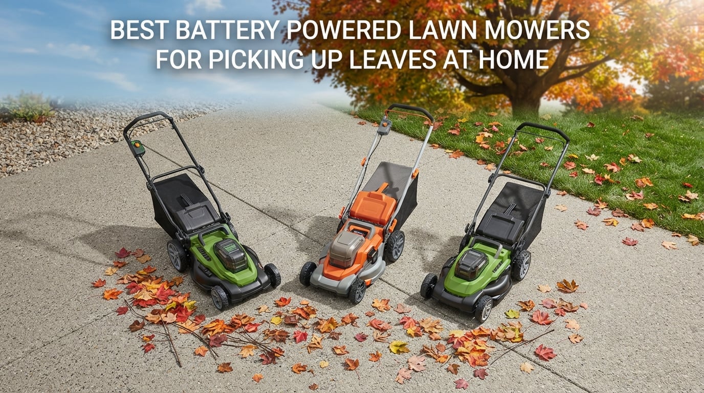best battery powered lawn mowers for picking up leaves at home