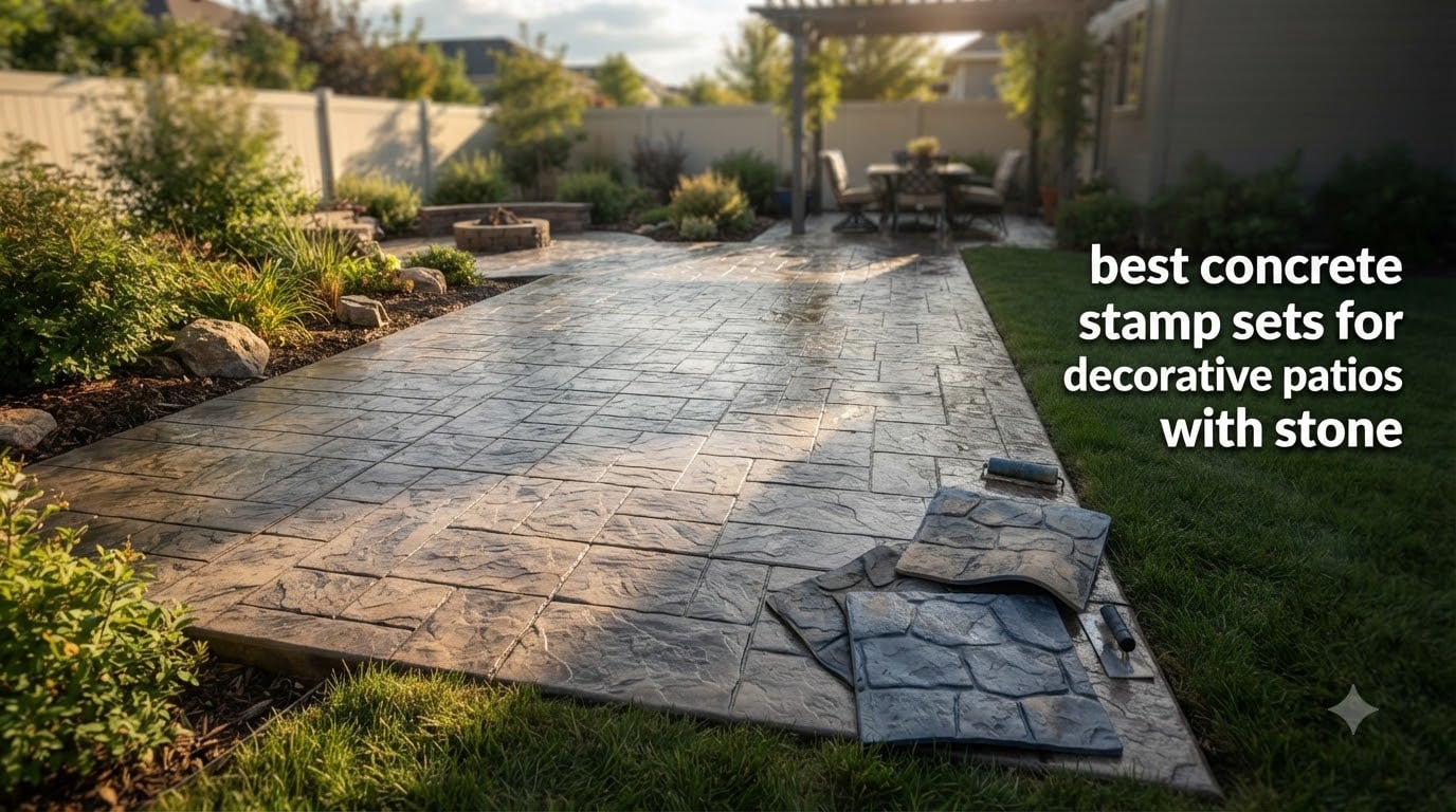 best concrete stamp sets for decorative patios with stone