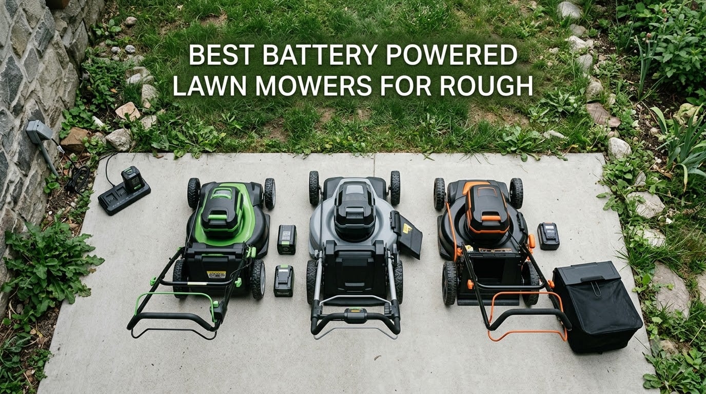 best battery powered lawn mowers for rough
