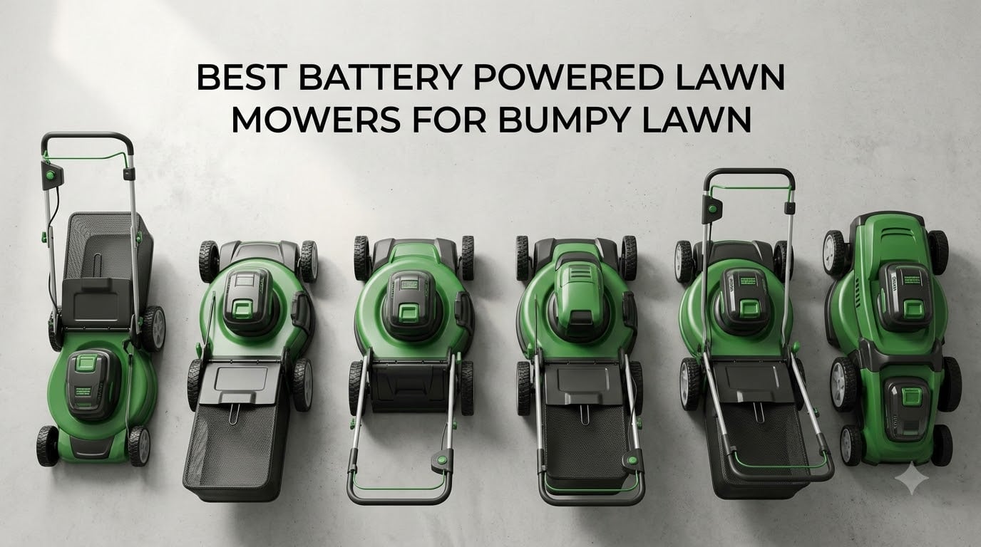 best battery powered lawn mowers for bumpy lawn