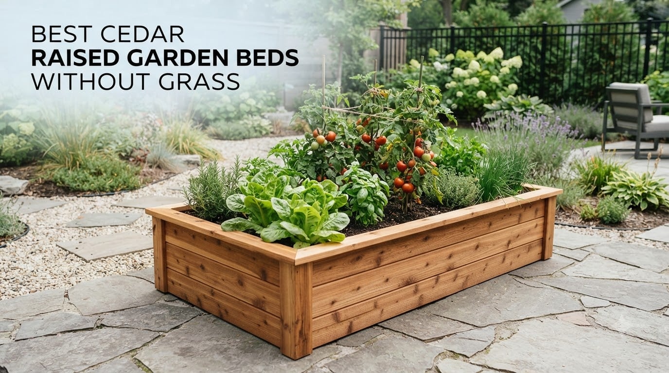 best cedar raised garden beds without grass