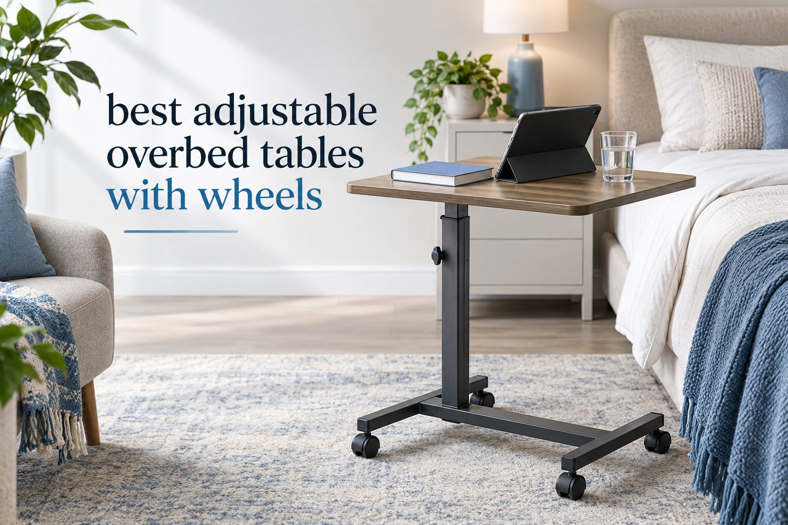 best adjustable overbed tables with wheels