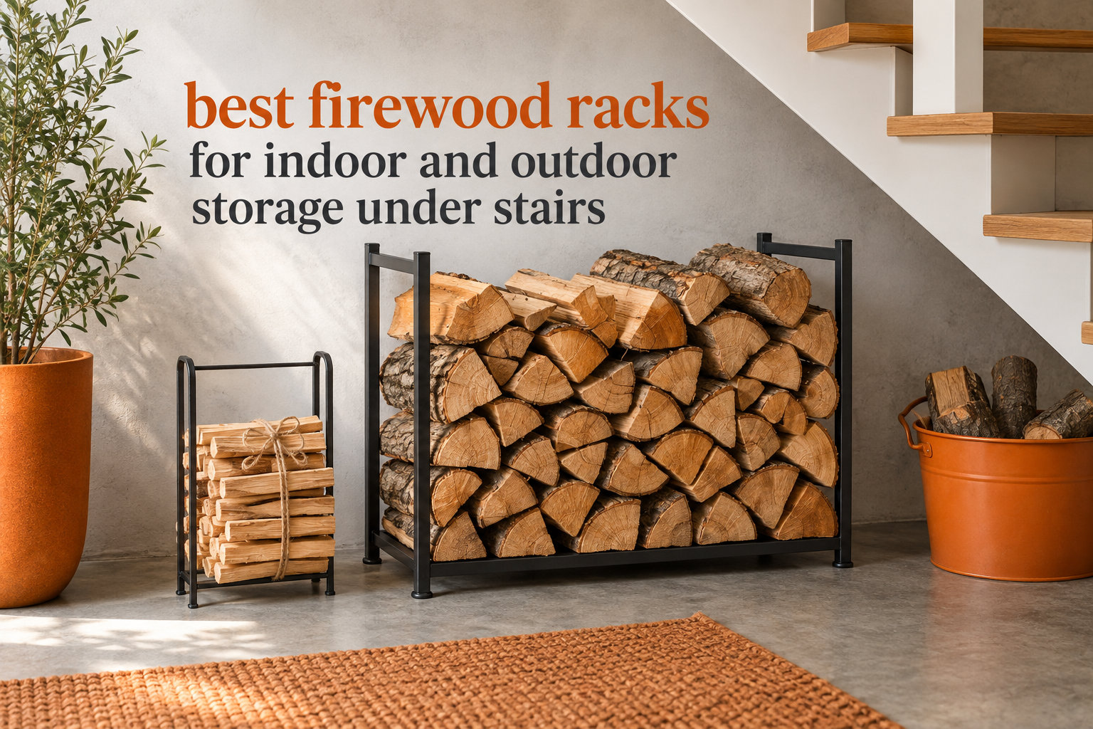 best firewood racks for indoor and outdoor storage under stairs