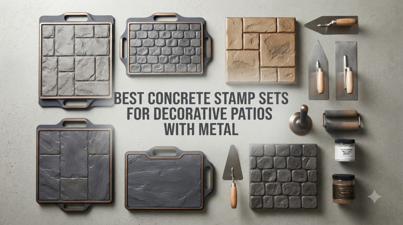 best concrete stamp sets for decorative patios with metal