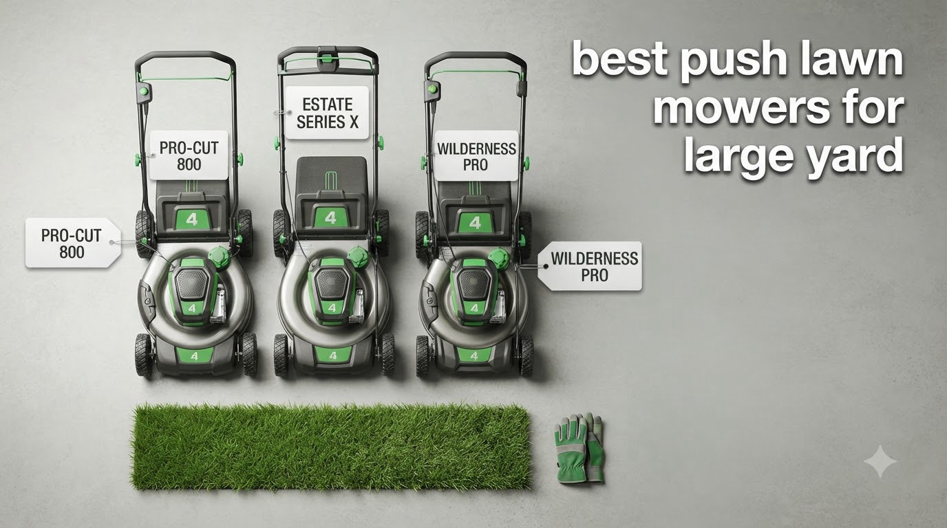 best push lawn mowers for large yard