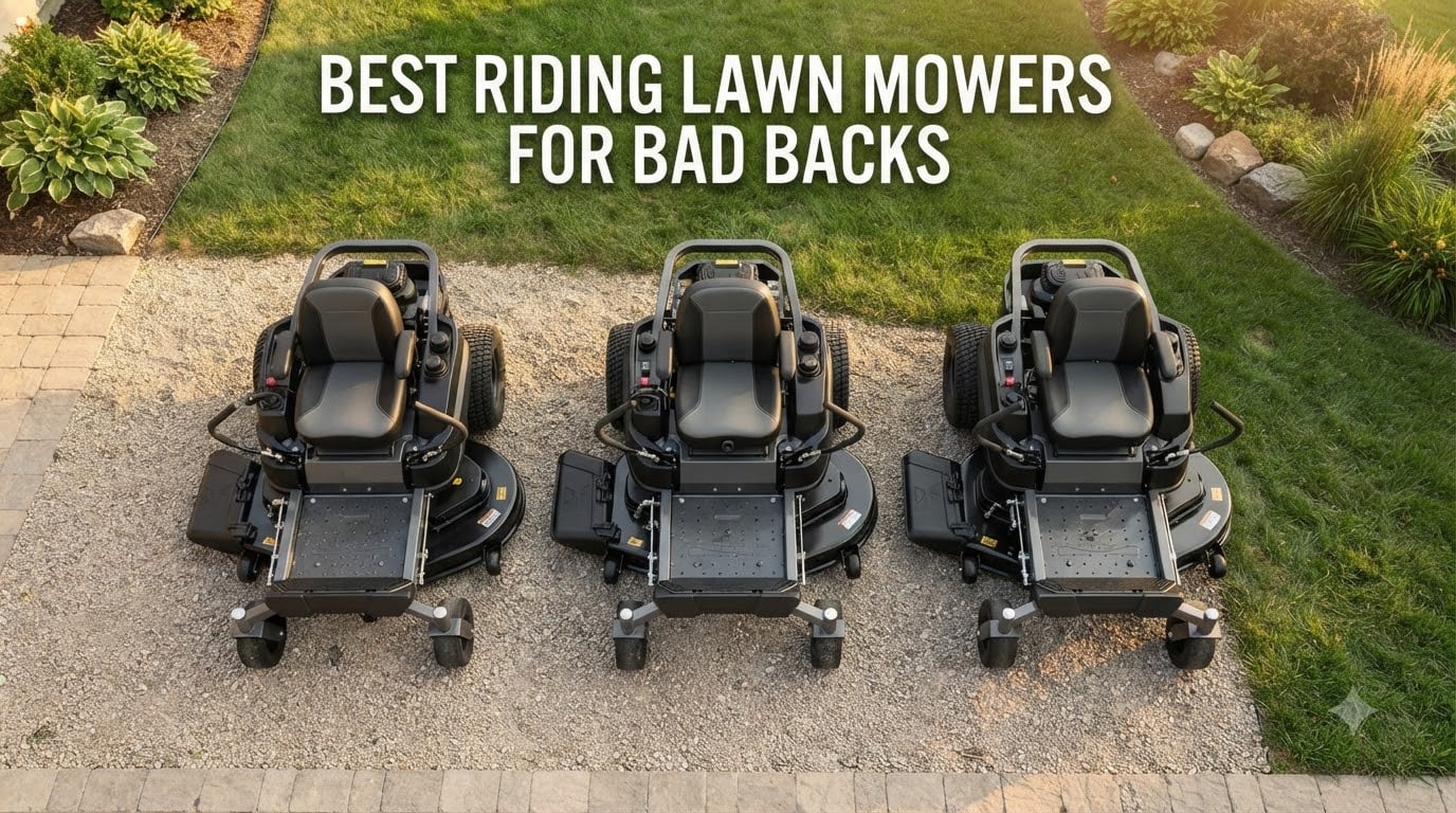 best riding lawn mowers for bad backs