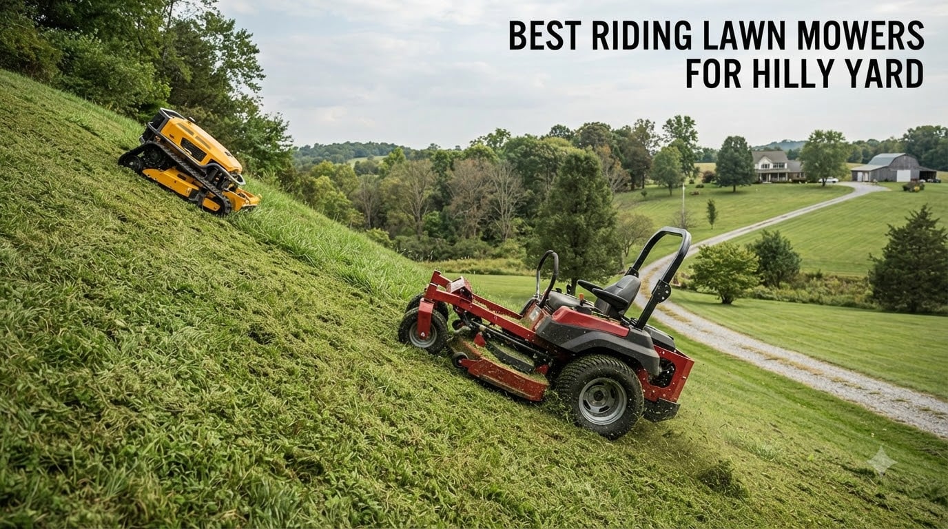 best riding lawn mowers for hilly yard