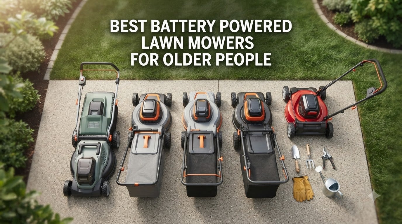 best battery powered lawn mowers for older people