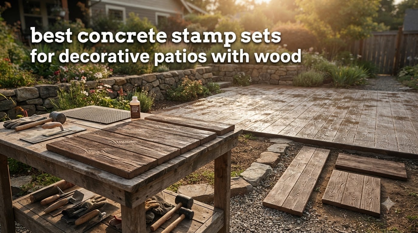 best concrete stamp sets for decorative patios with wood