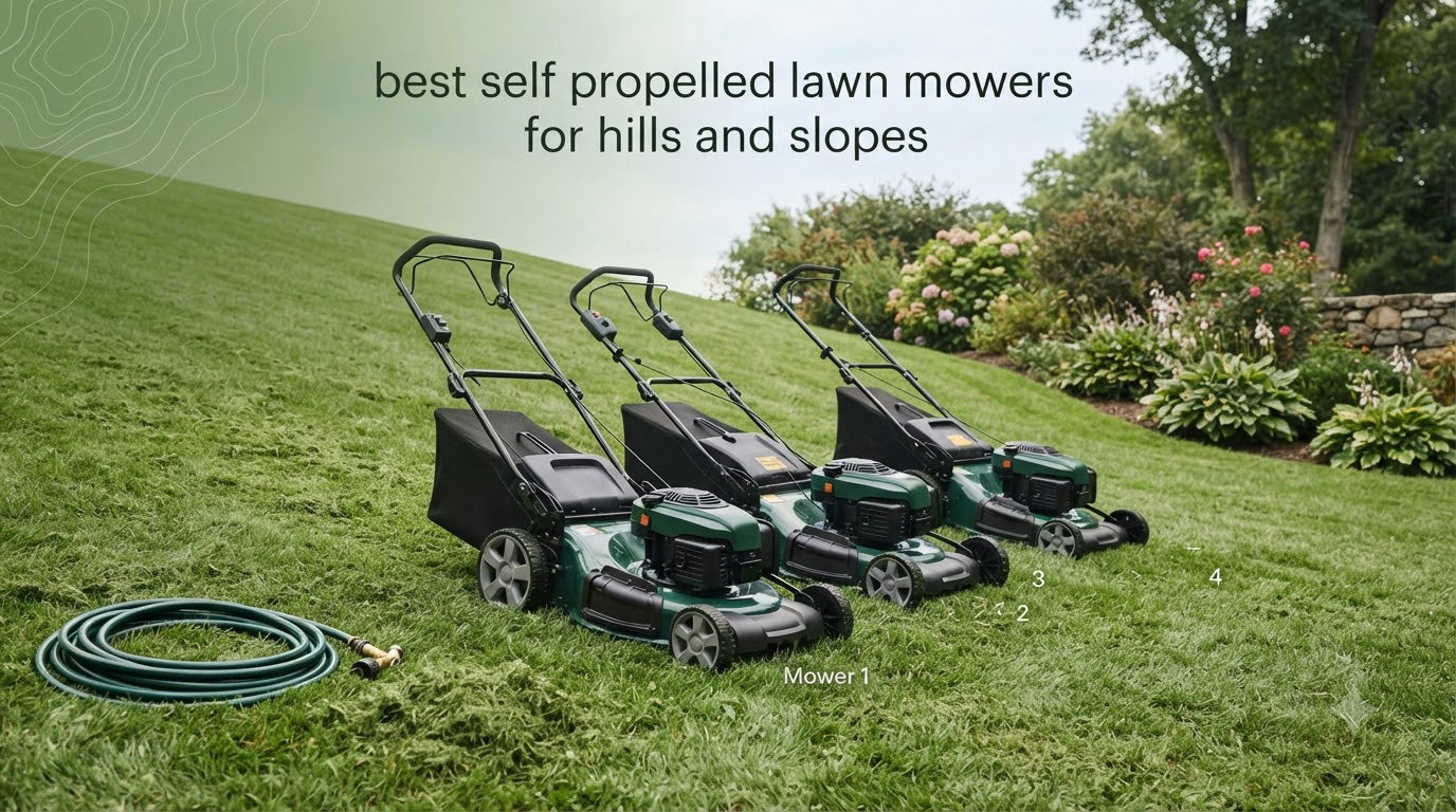 best self propelled lawn mowers for hills and slopes