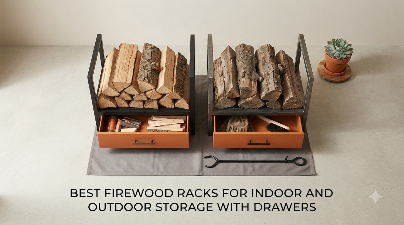 best firewood racks for indoor and outdoor storage with drawers
