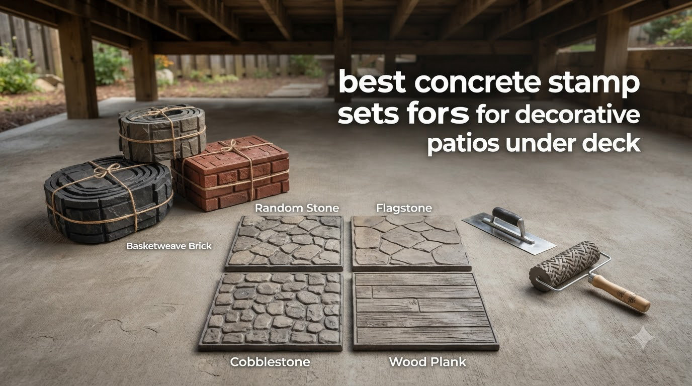 best concrete stamp sets for decorative patios under deck