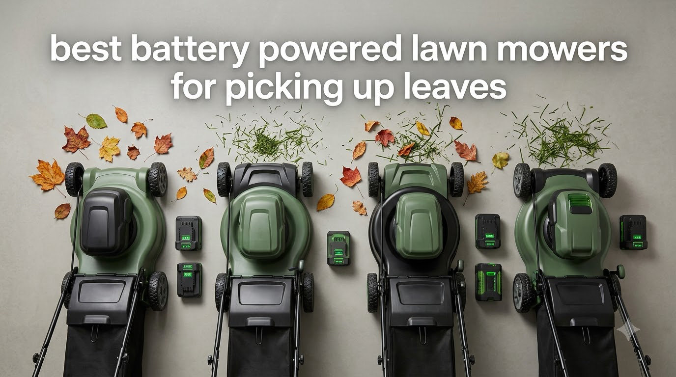 best battery powered lawn mowers for picking up leaves