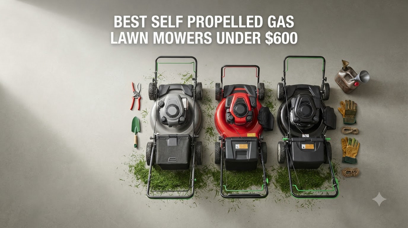 best self propelled gas lawn mowers under $600