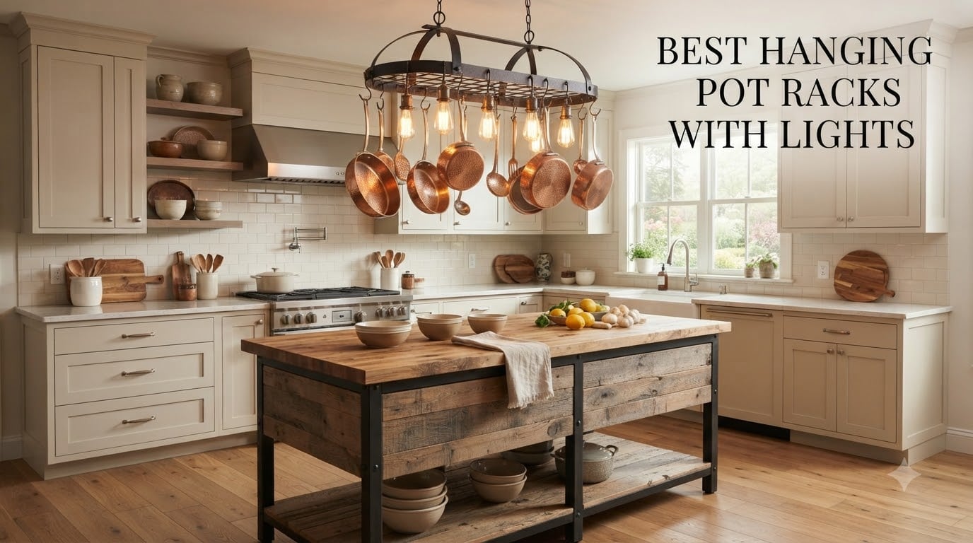 best hanging pot racks with lights