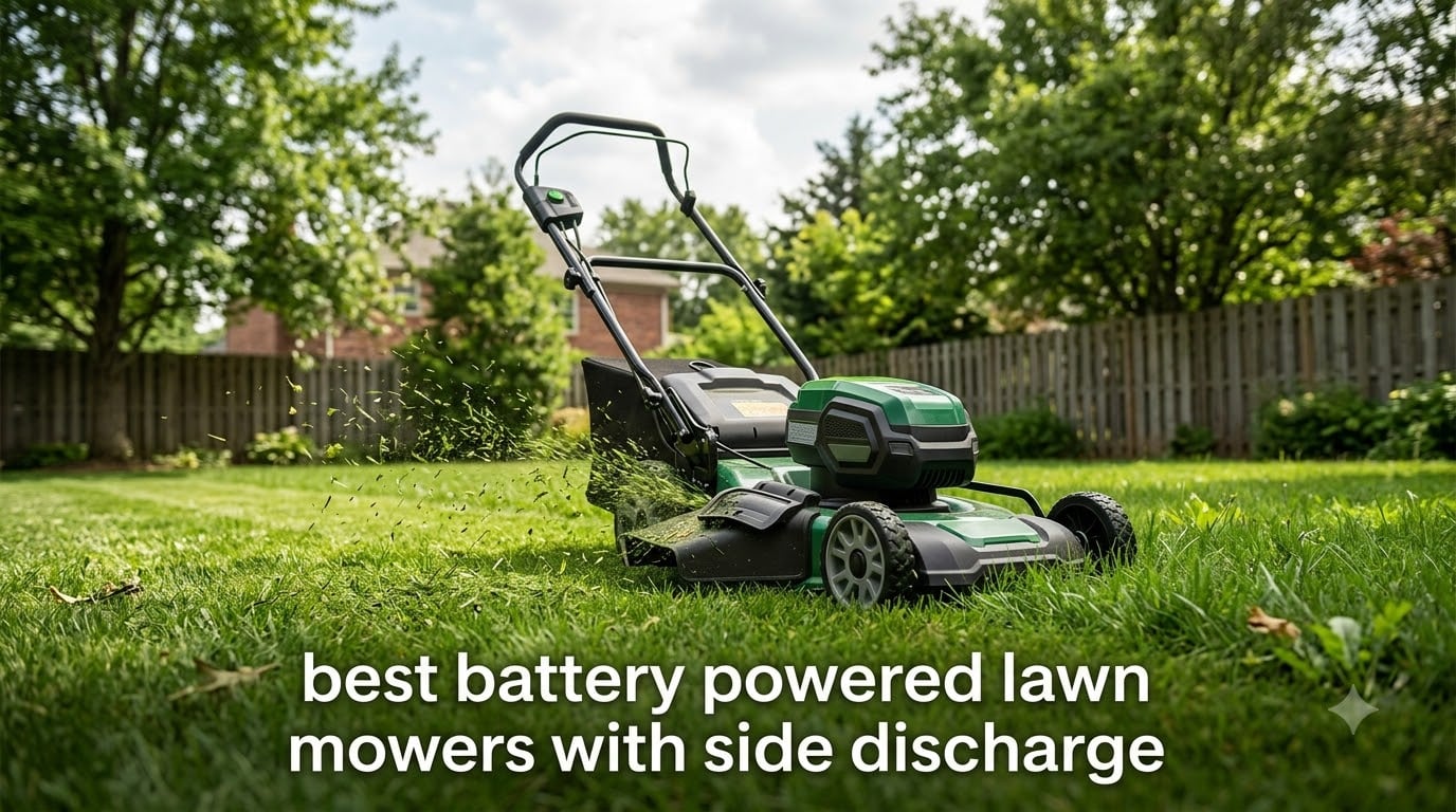 best battery powered lawn mowers with side discharge