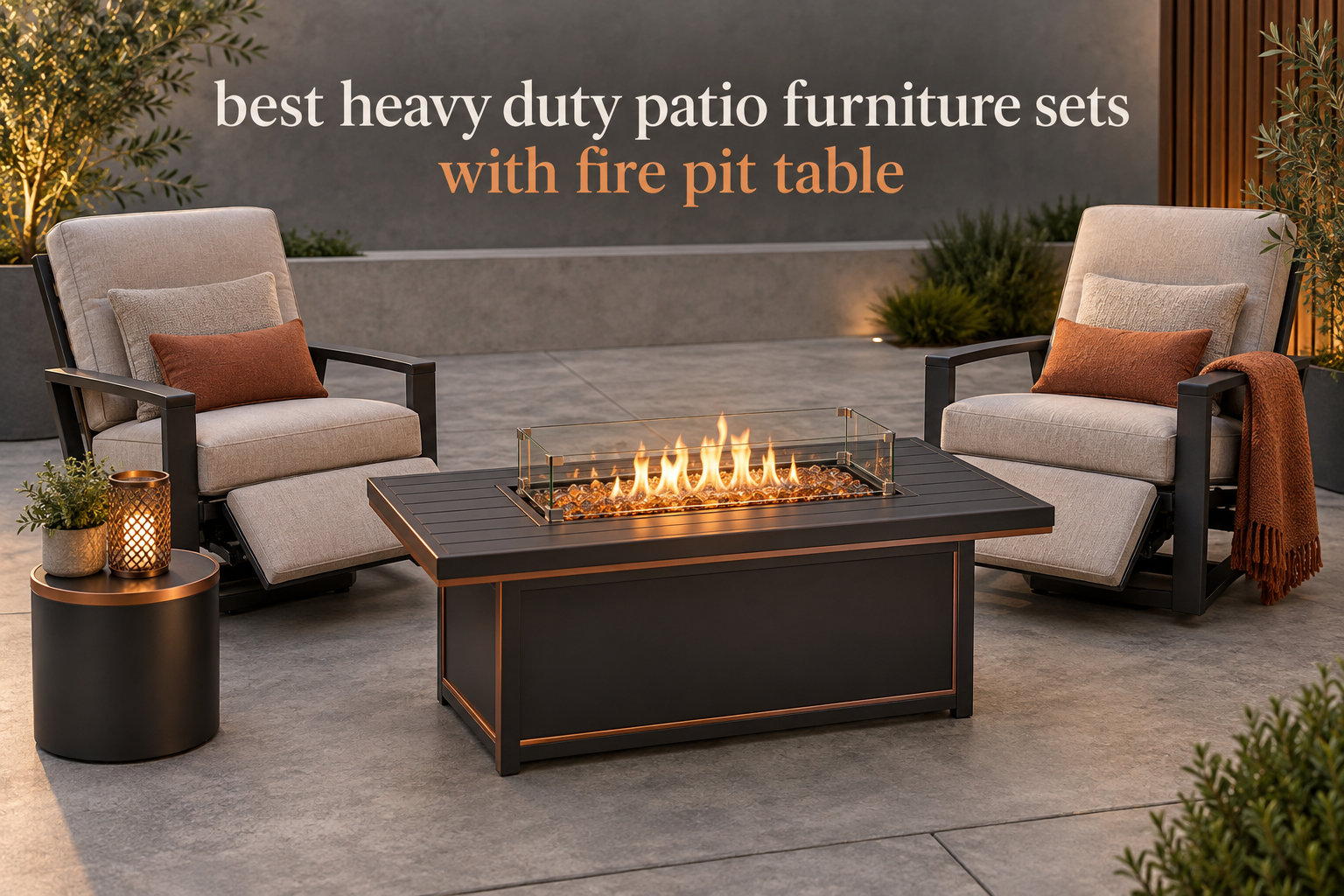 best heavy duty patio furniture sets with fire pit table