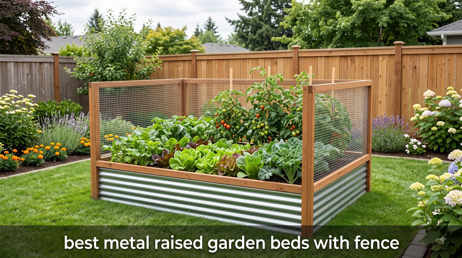 best metal raised garden beds with fence
