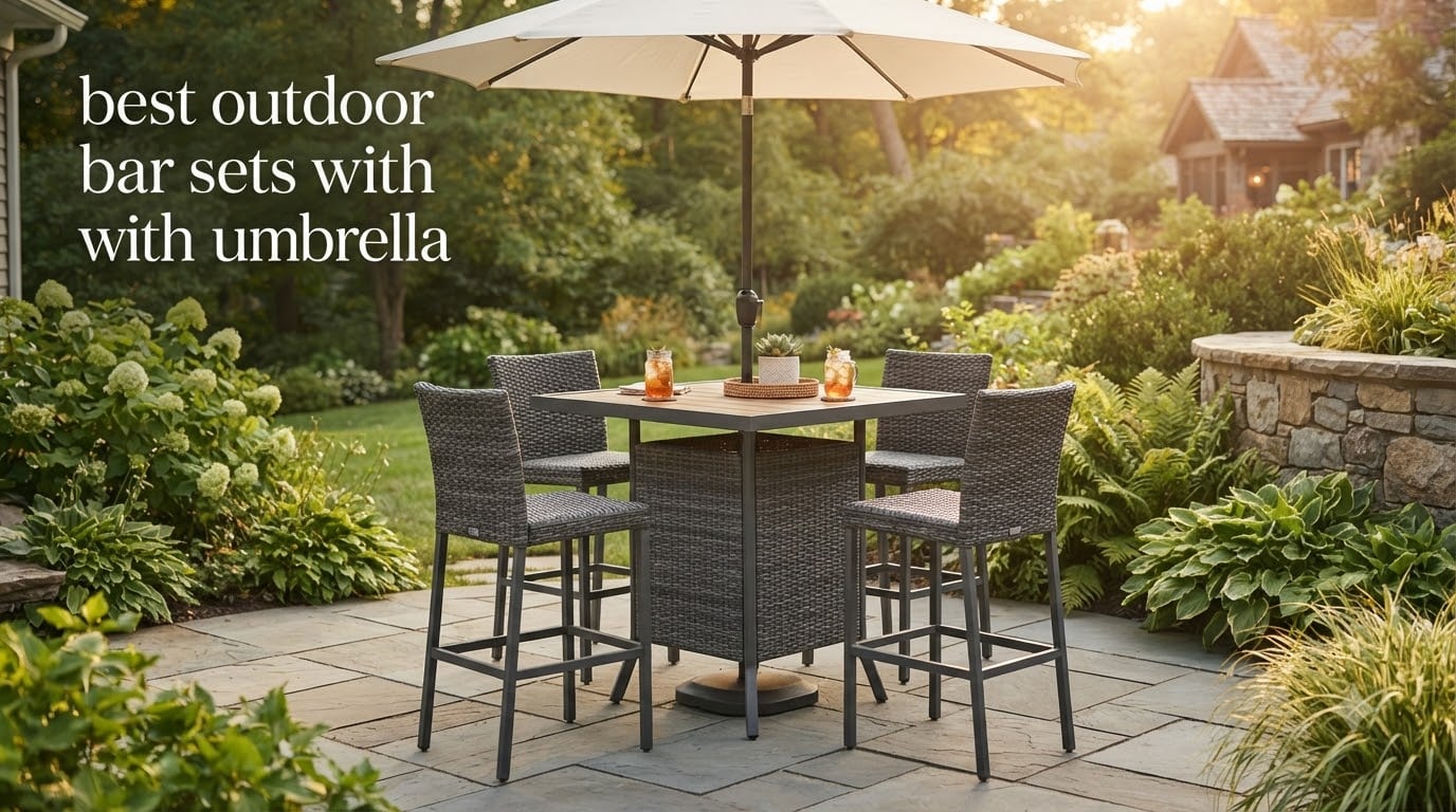 best outdoor bar sets with umbrella